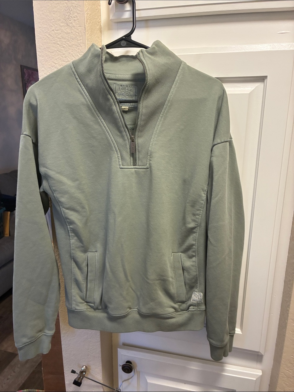 Fat Face sage green 1/4 zip sweatshirt